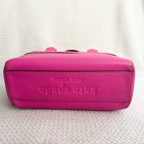 Kate  Spade Villabella Quinn Pink Top Handle Bow Triple Compartment Satchel - Picture 8 of 9